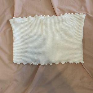 Ribbed white tube top